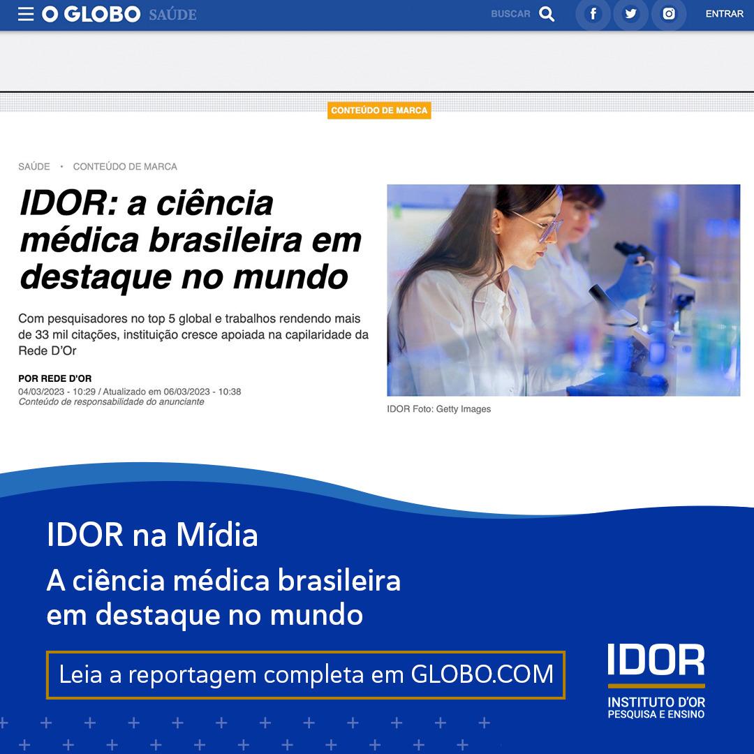 imagem de IDOR na mídia: O GLOBO publica reportagem sobre as pesquisas do IDOR