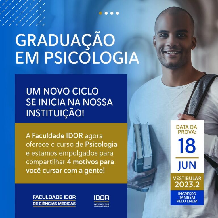 imagem de Conheça o novo curso da Faculdade IDOR, Graduação em Psicologia